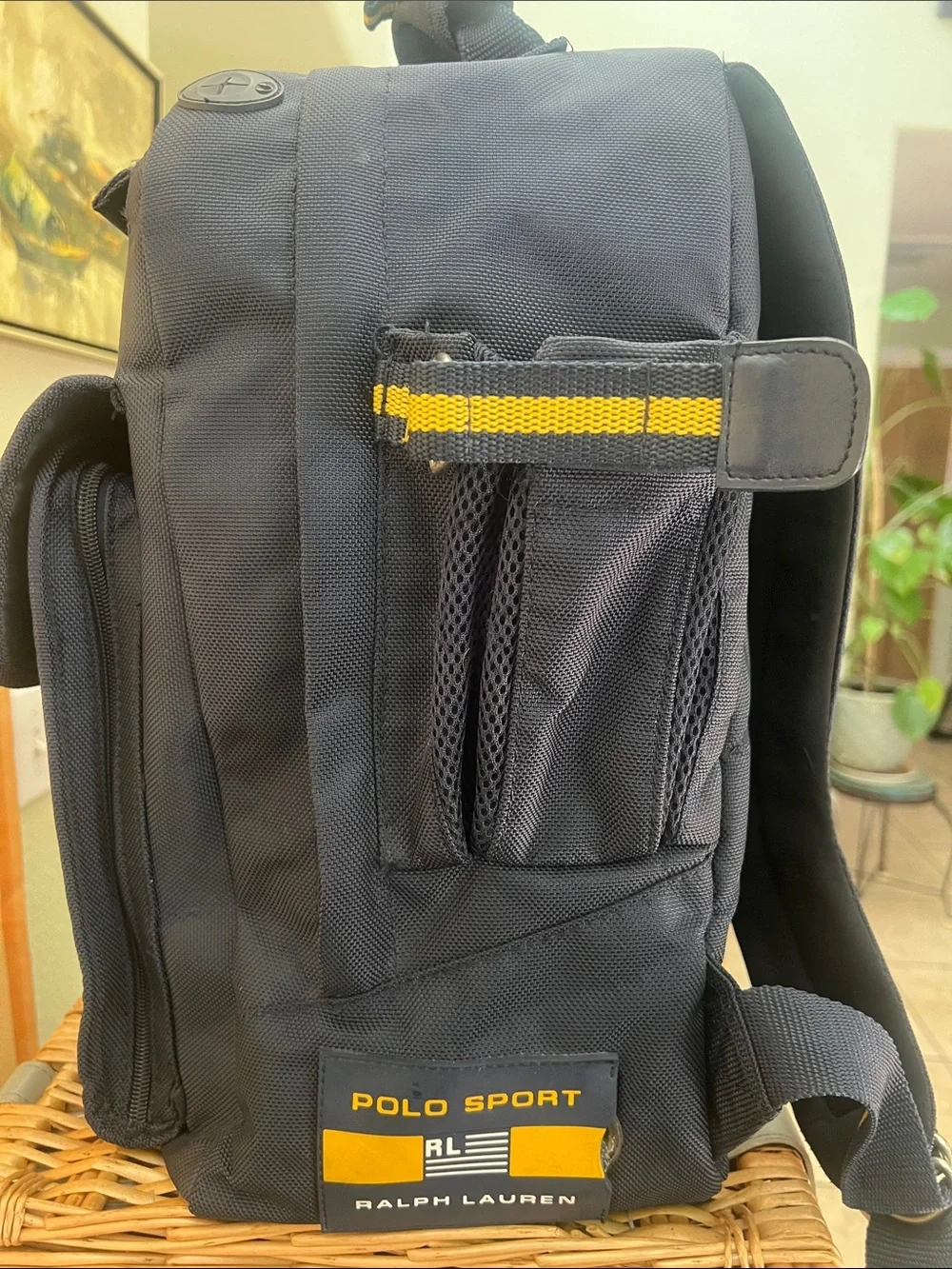 Ralph Lauren Polo Sport Black and Yellow Men’s Backpack. Size 17x12x8 inches.